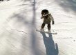 Aston - 7 Year old snowboarder rides the blues of Brevent