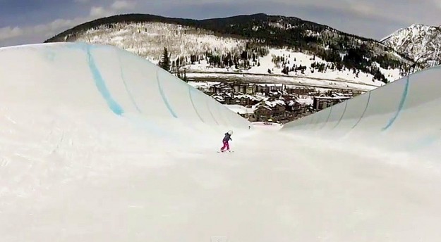 Kaylie Neal, 7 year old snowboard girl ripping in Colorado March 2014